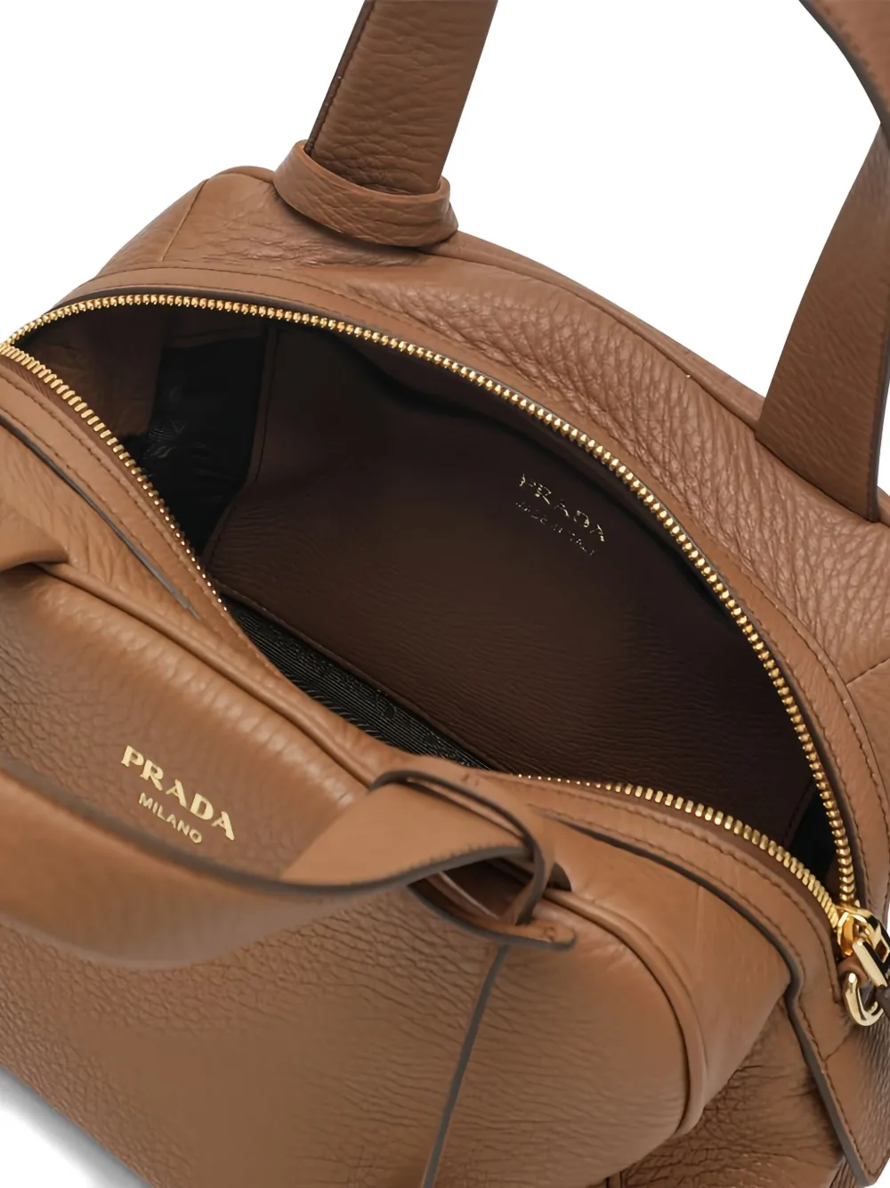 Prada medium leather tote bag - Bruin
