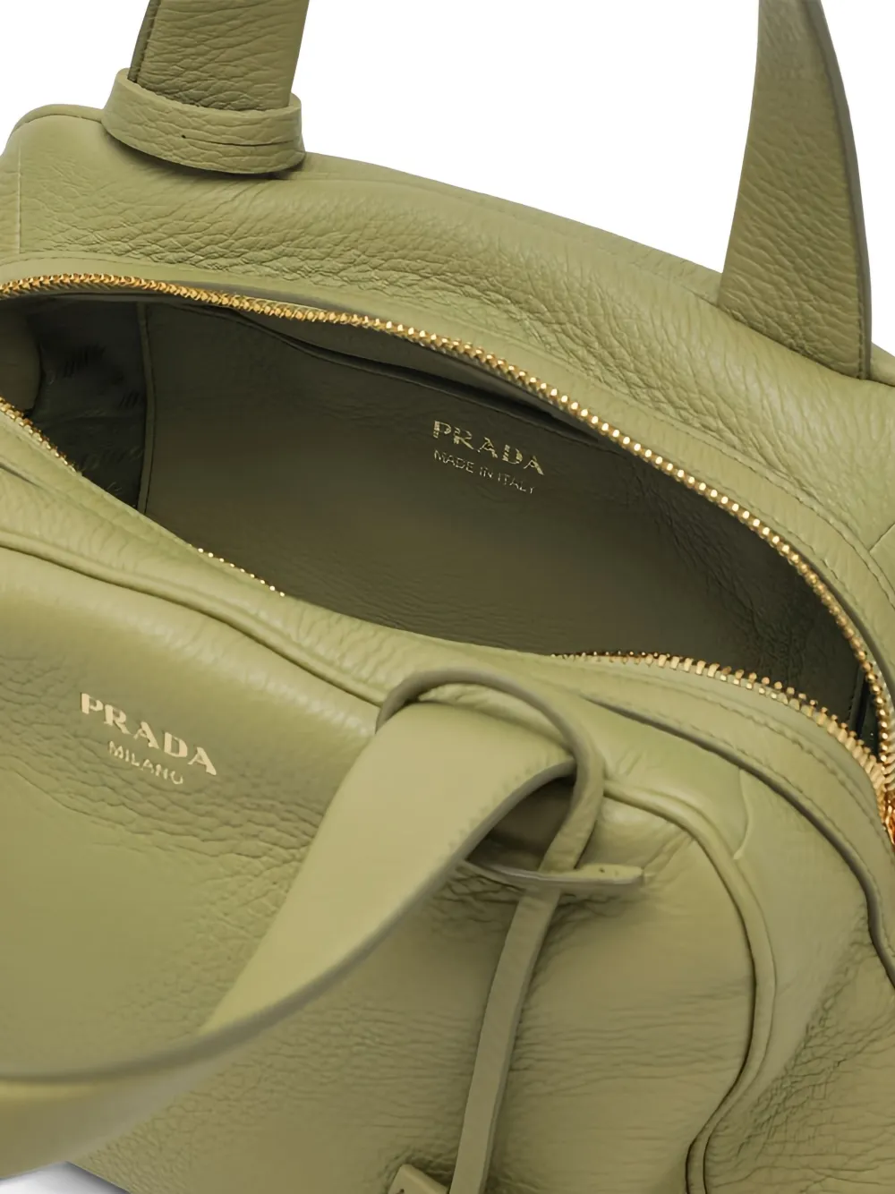 Prada Medium leren shopper Groen