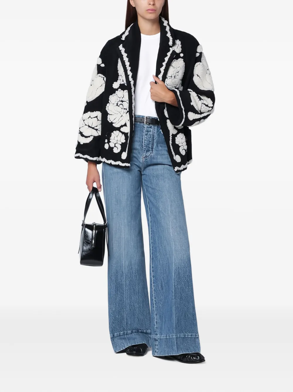 FARM Rio floral-arabesque single-breasted jacket | Oversized Jackets | Image 2