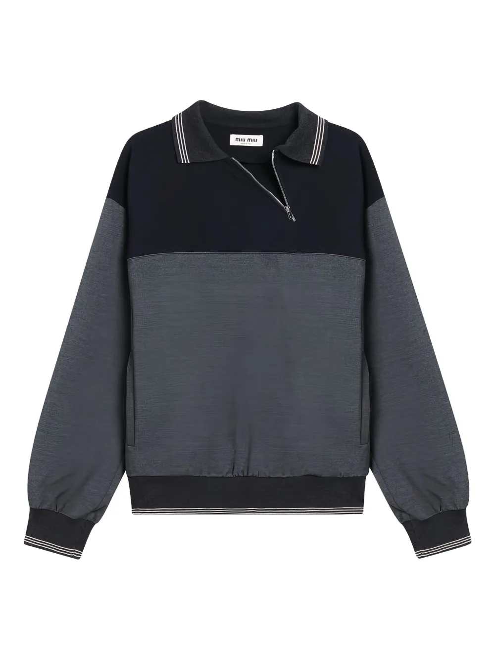 Miu Miu colourblock zip sweatshirt | Grey | Image 1