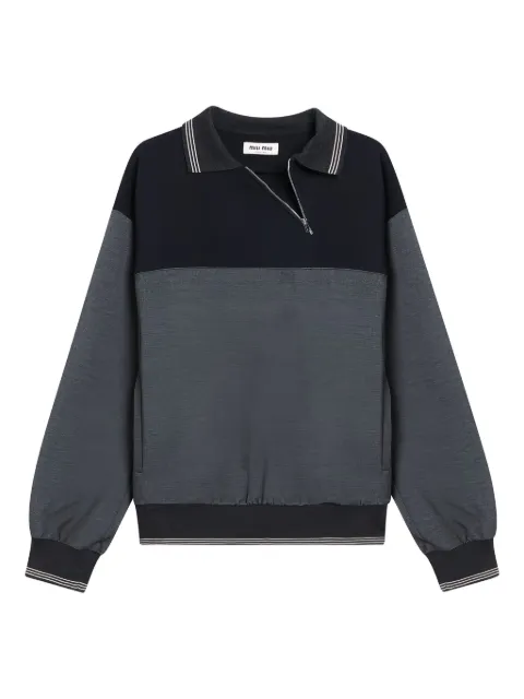 Miu Miu colourblock zip sweatshirt