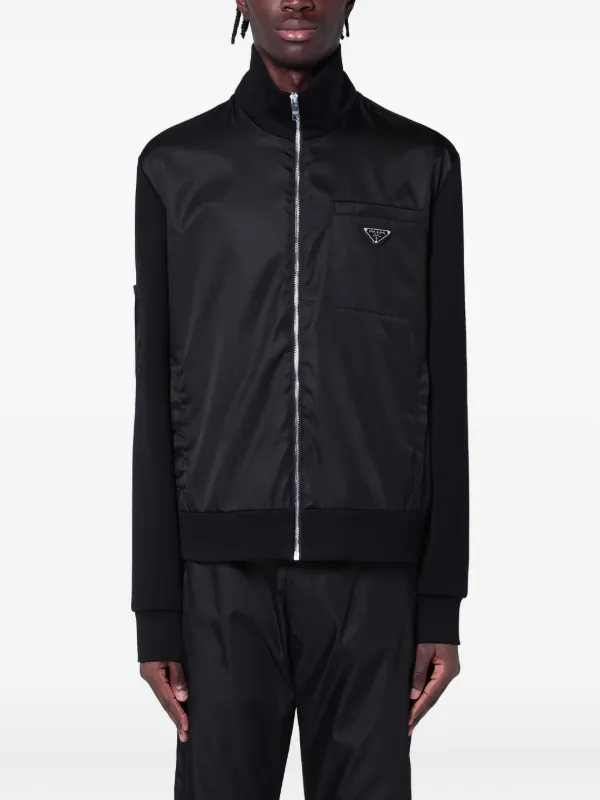 Prada Sweatshirt With Re-nylon Details | Black | FARFETCH