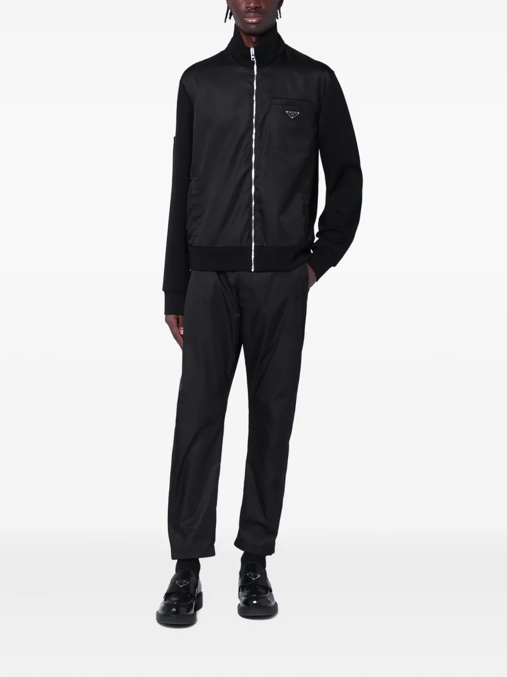 Prada Sweater met logoplakkaat - Zwart