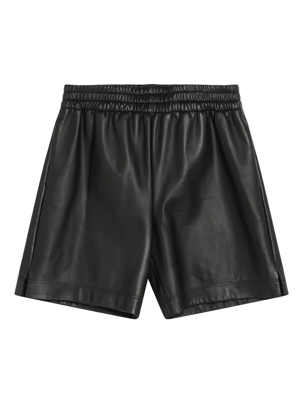 Gucci Leather Shorts With An Elastic Waistband In Black