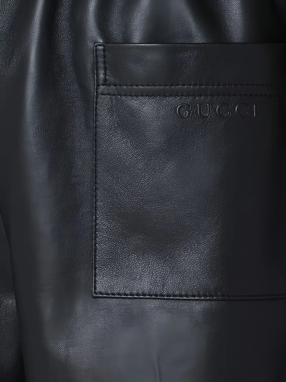 Gucci Leather Shorts With An Elastic Waistband In Black