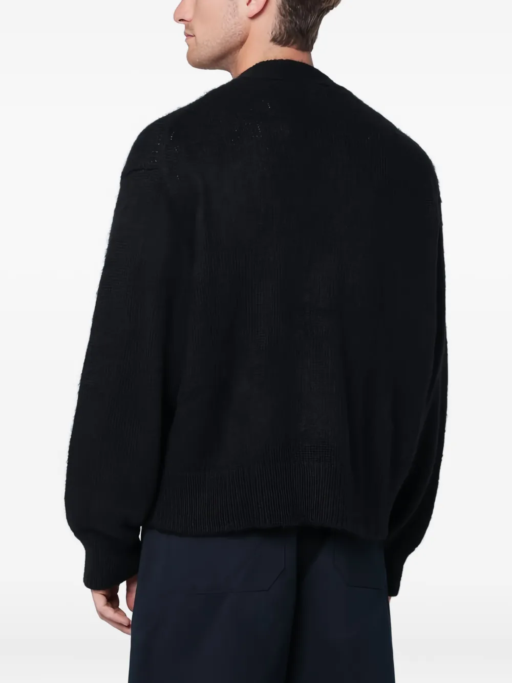 Studio Nicholson Trey Superkid Mohair Cardigan In Black