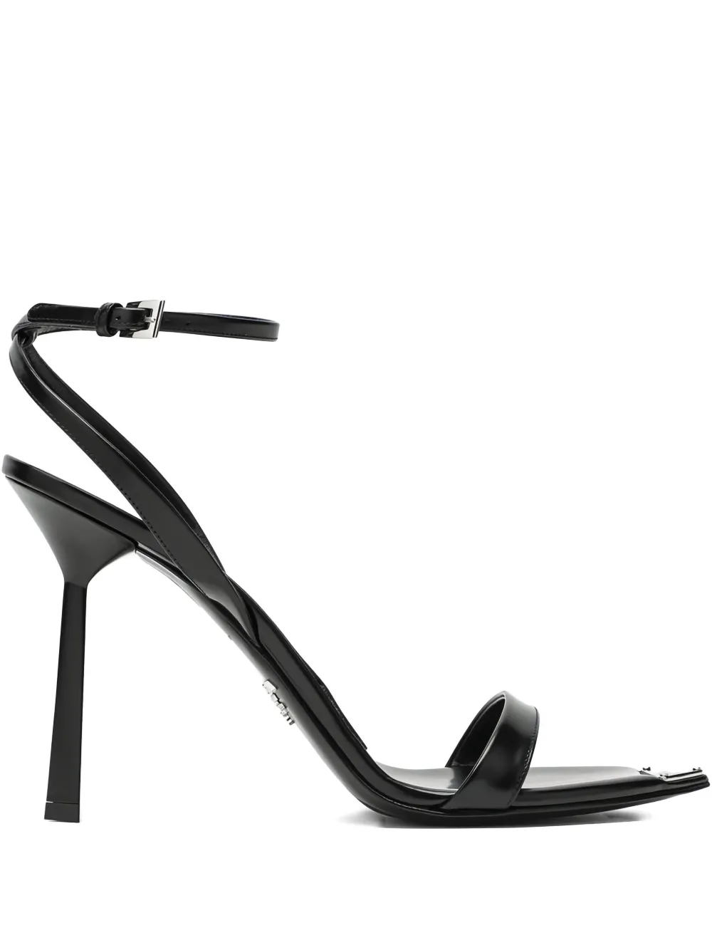 Prada 100 mm leren sandalen met hak Zwart