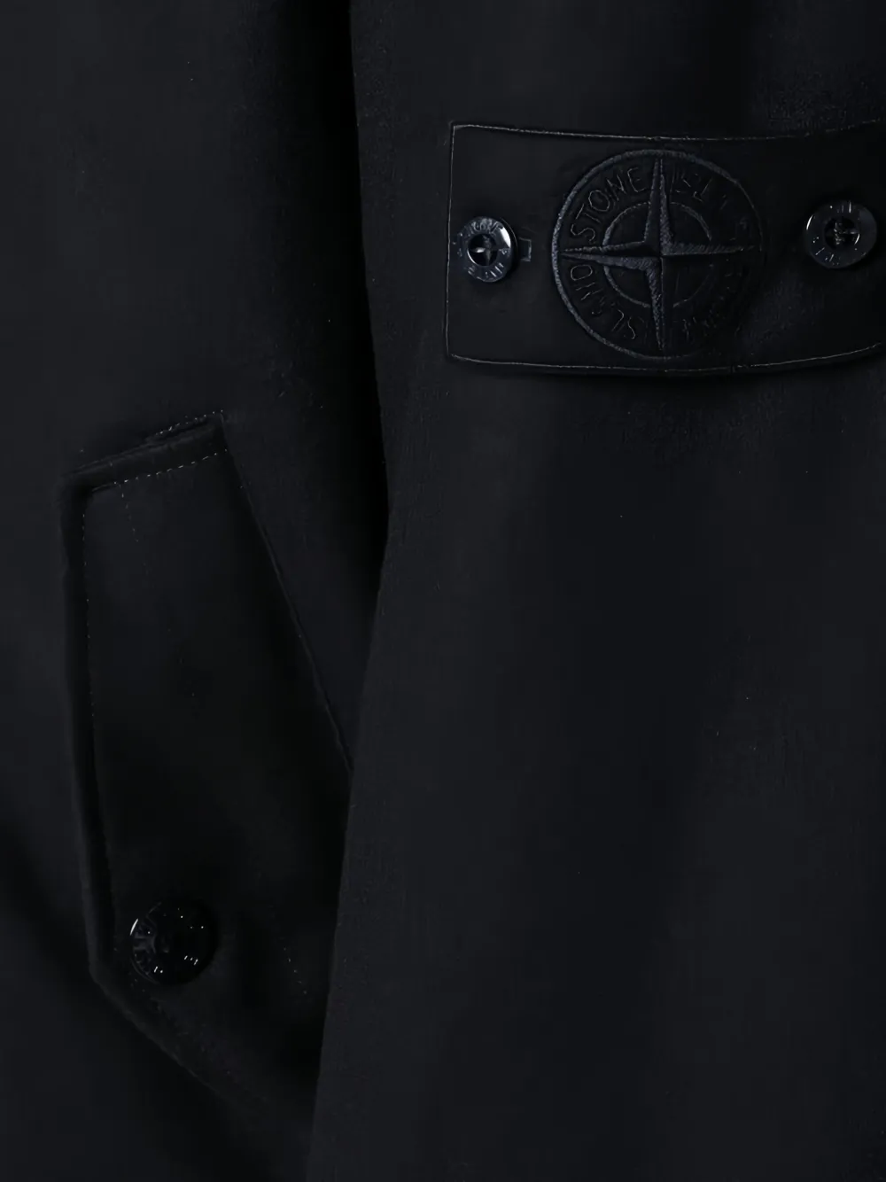 Stone Island Navy Blue Wool Flannel Jacket In Blue