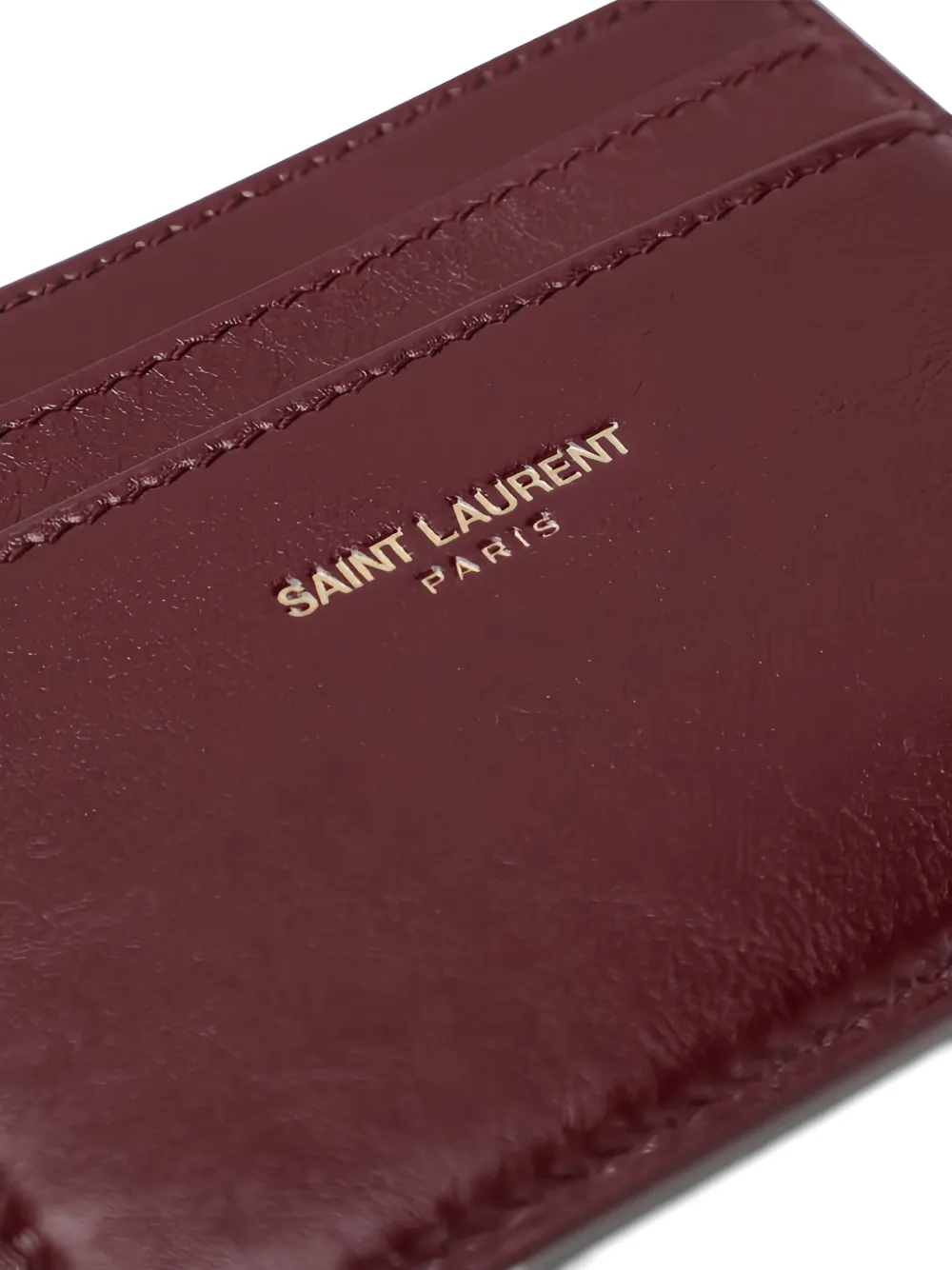  Saint Laurent Leather Cardholder - Red 