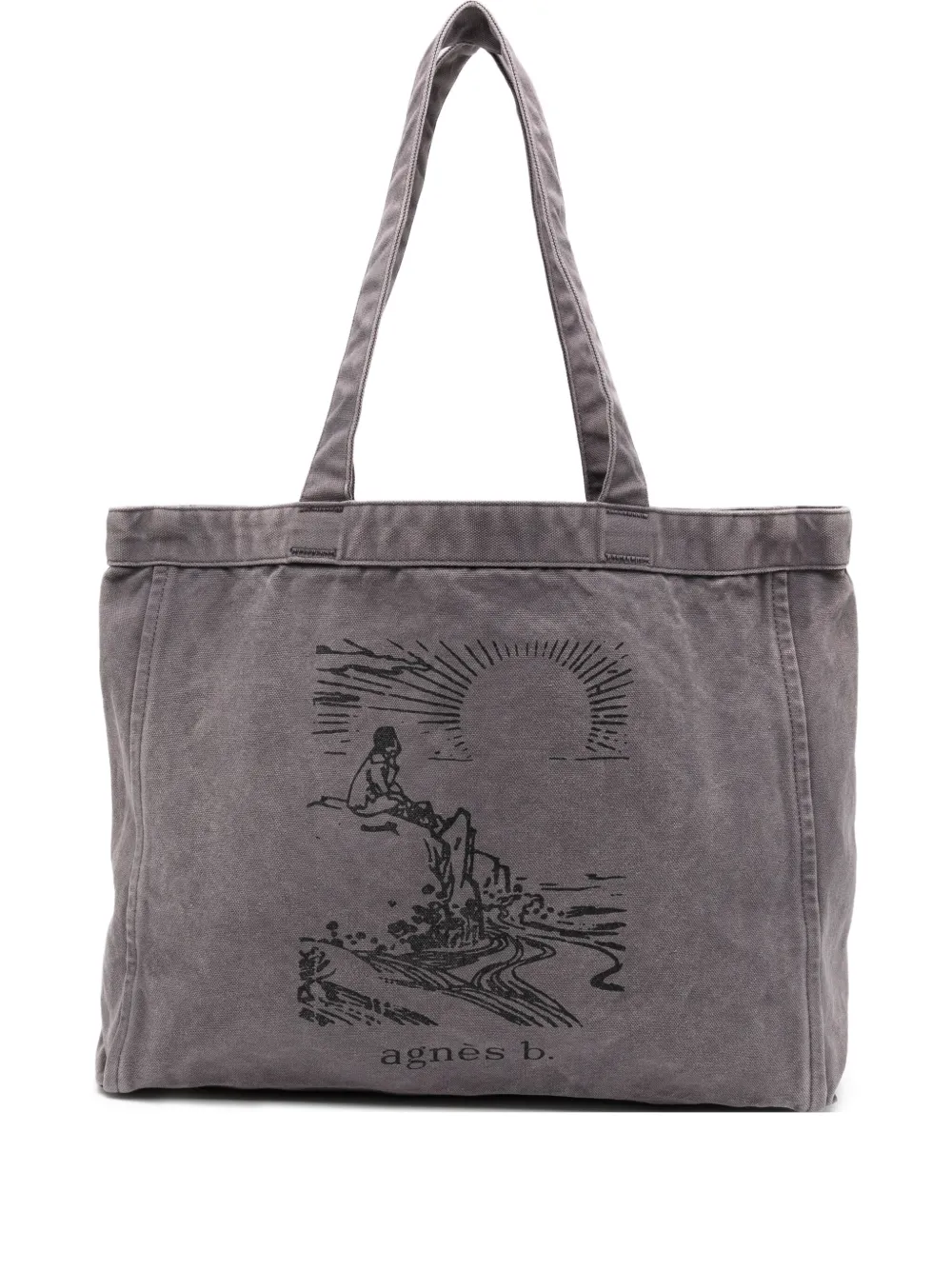 agnès b.  large Sunset tote bag | Grey | Image 1