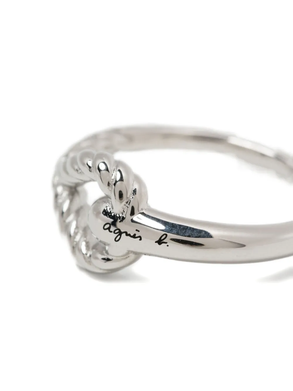Agnès B. Anchor Knot Twist Ring In Metallic