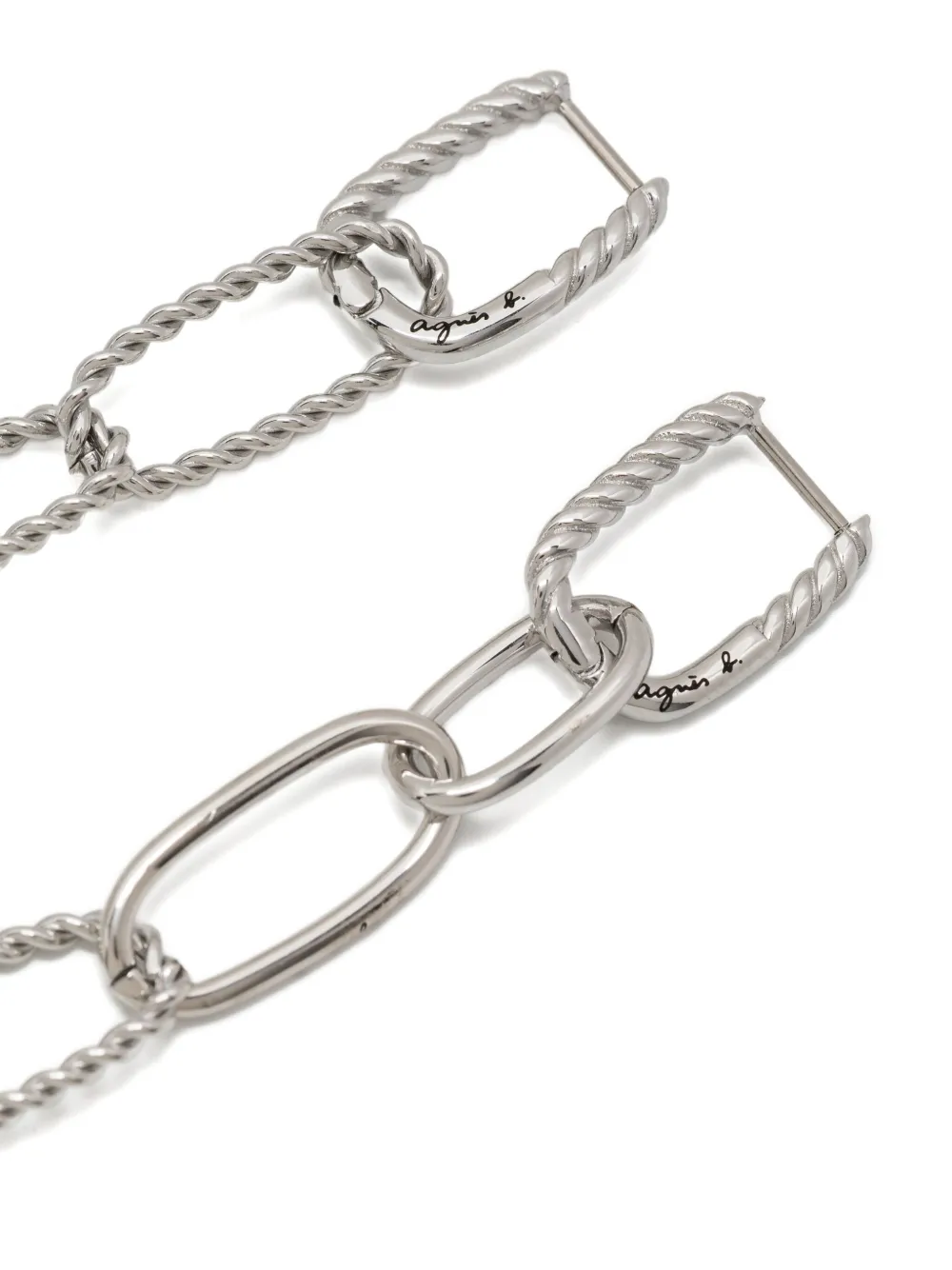 Agnès B. Anchor Knot Twist Hoops Earrings In Metallic