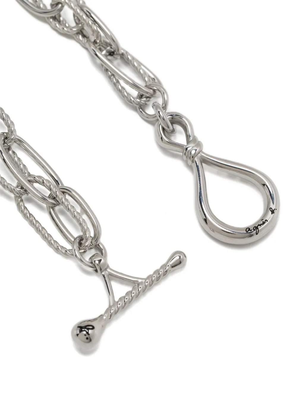 Agnès B. Anchor Knot Twist Hoops Bracelet In Metallic
