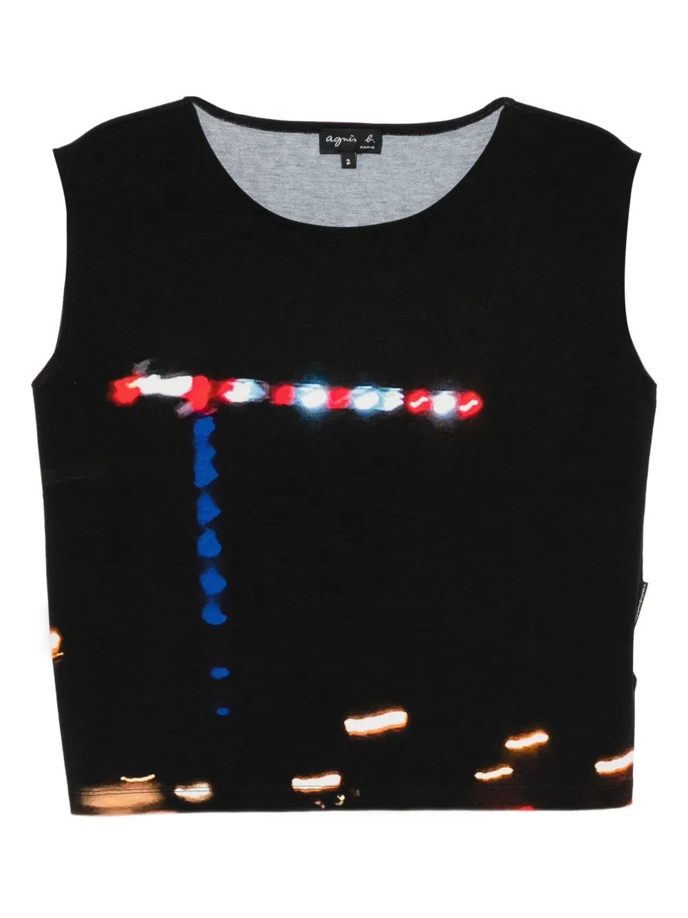 agnès b.  printed tank top | Black | Image 1