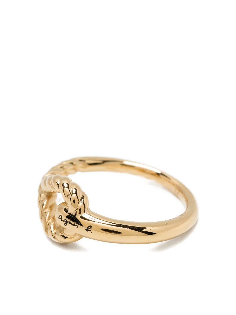 Agnès B. Anchor Knot Twist Ring In Gold