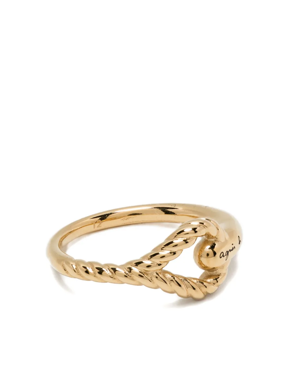 Agnès B. Anchor Knot Twist Ring In Gold
