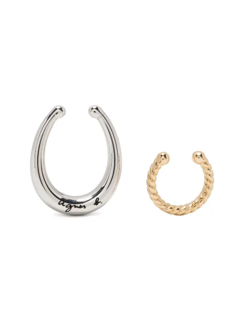 agnès b.  two-tone ear cuff (set of two)