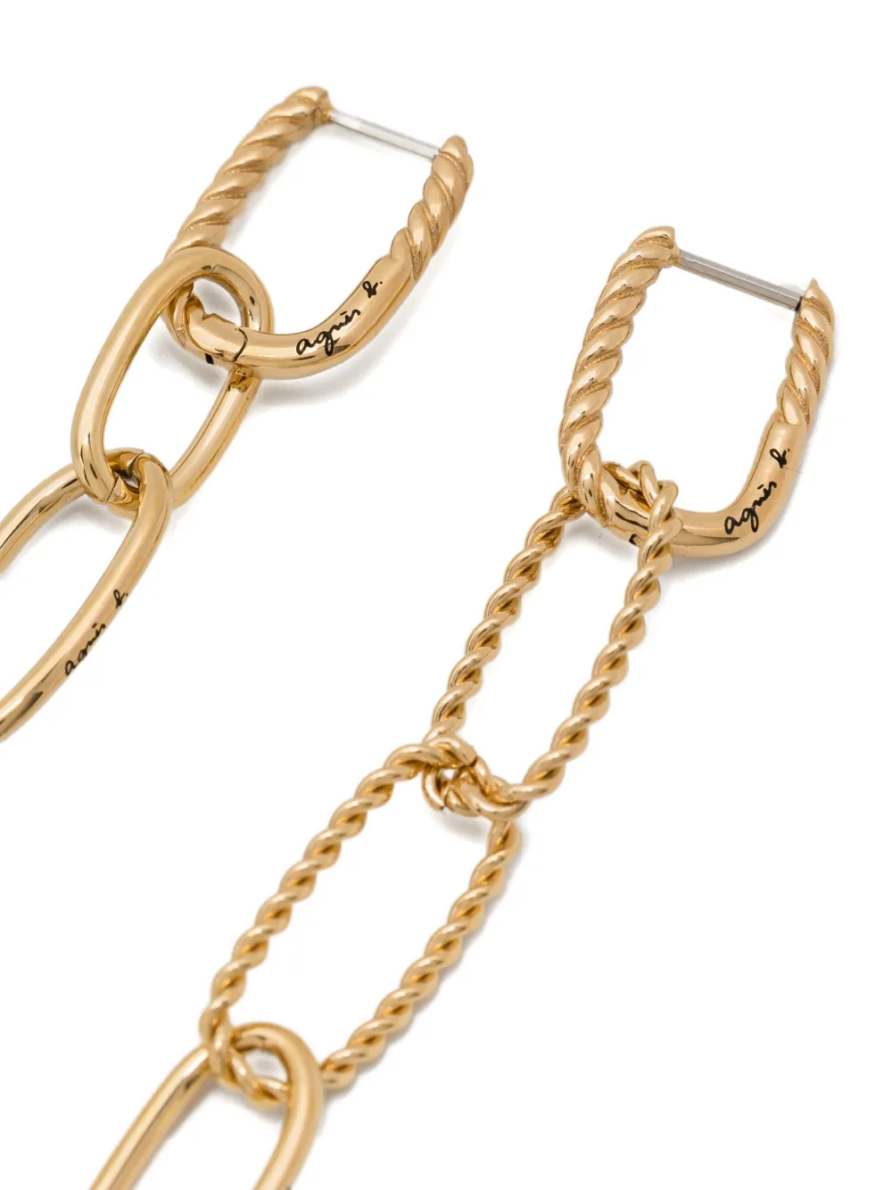 Agnès B. Anchor Knot Twist Hoops Earrings In Gold