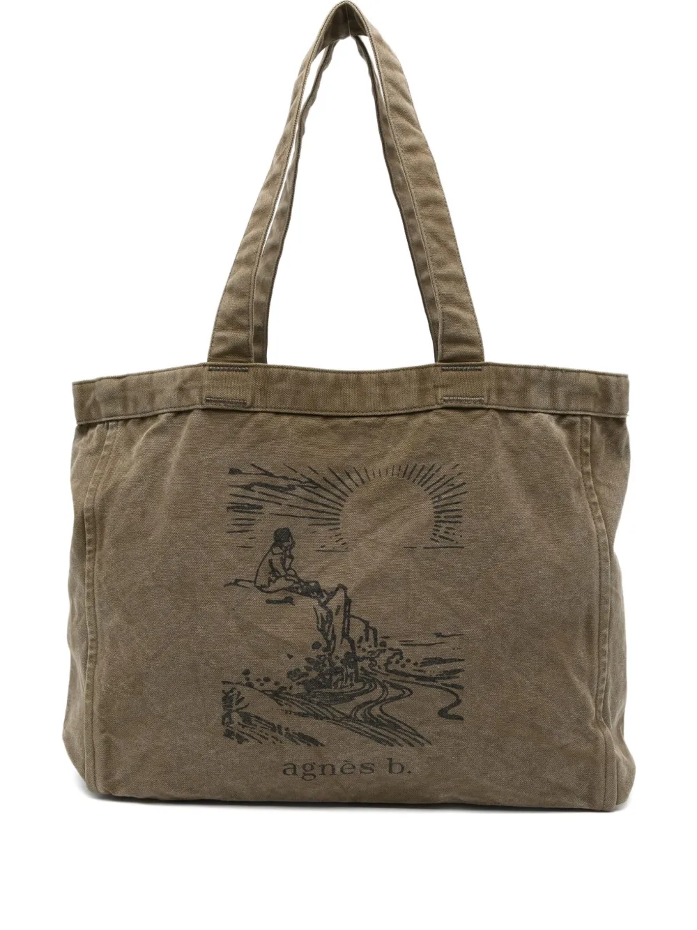 agnès b.  large Sunset tote bag | Green | Image 1
