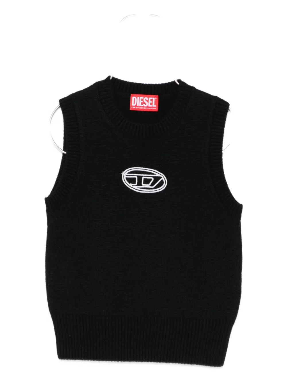 Diesel Kids logo-embroidered vest - Nero
