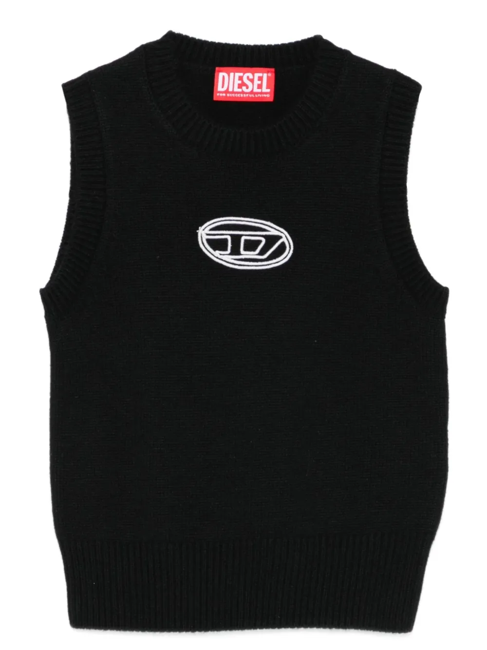 Diesel Kids logo-embroidered vest | Black | Image 1
