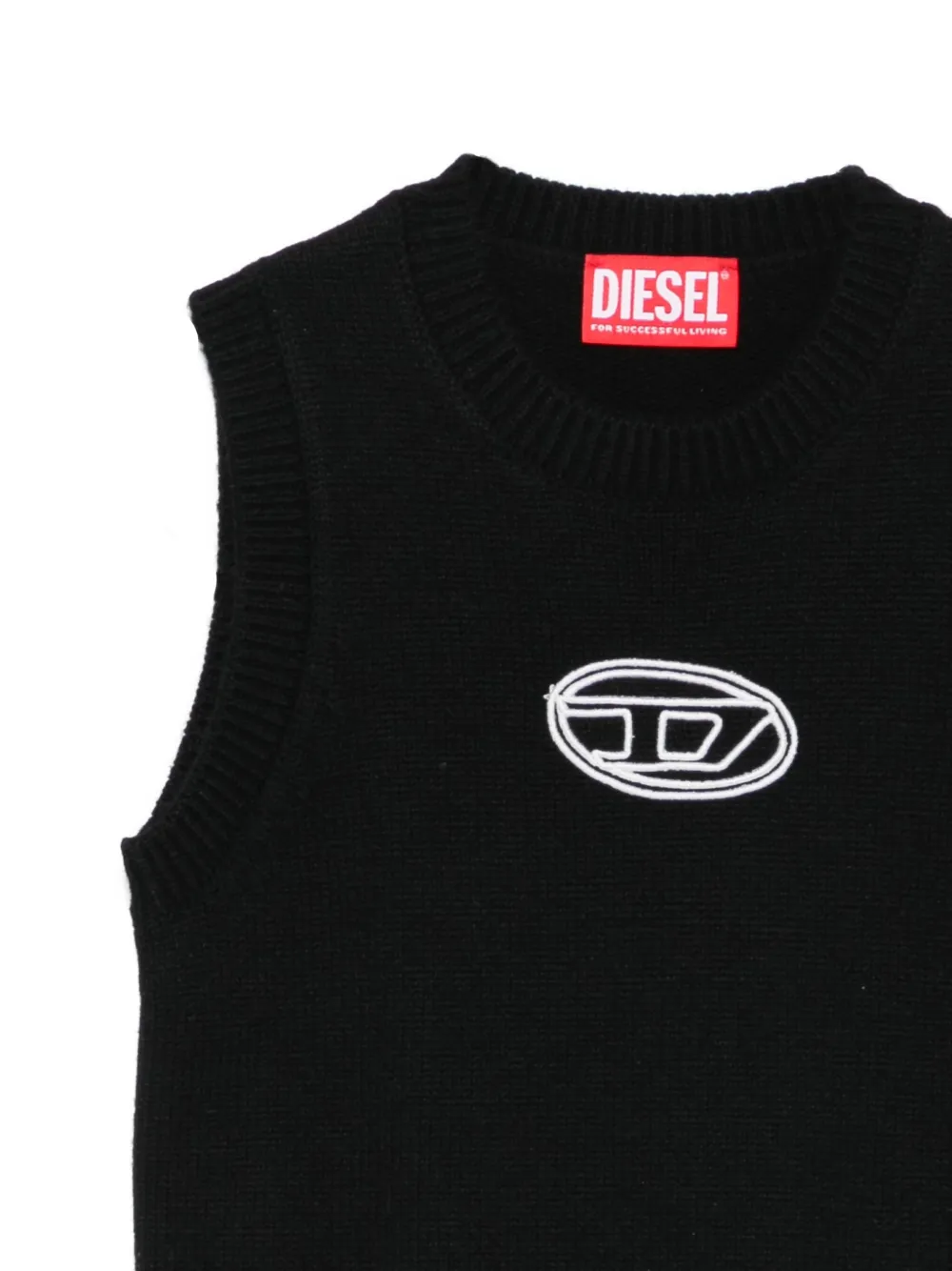 Diesel Kids Top met geborduurd logo Zwart