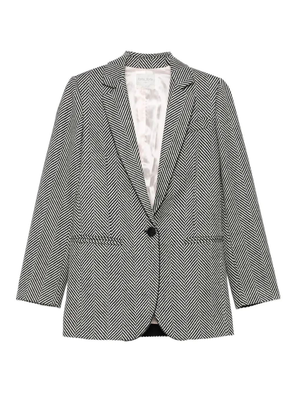 Forte Forte Herringbone-pattern Blazer In Gray