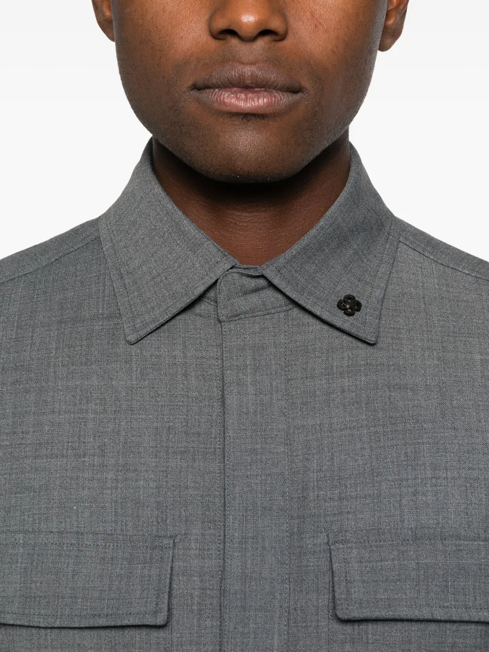 Gran Sasso Shirtjack met klepzak Grijs