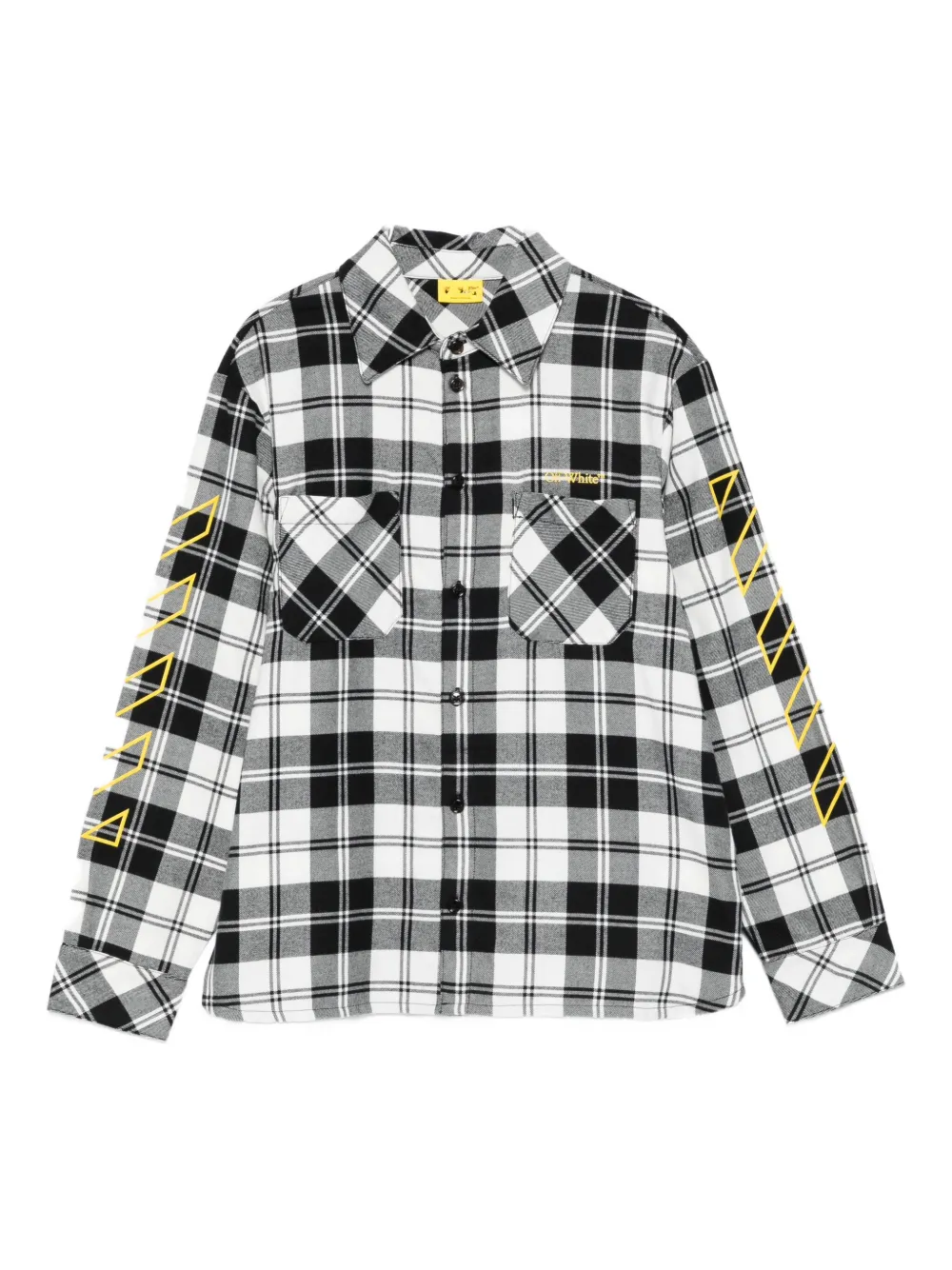 Off-White Kids flannel shirt - ブラック Off-White Kids flannel shirt - ブラック
