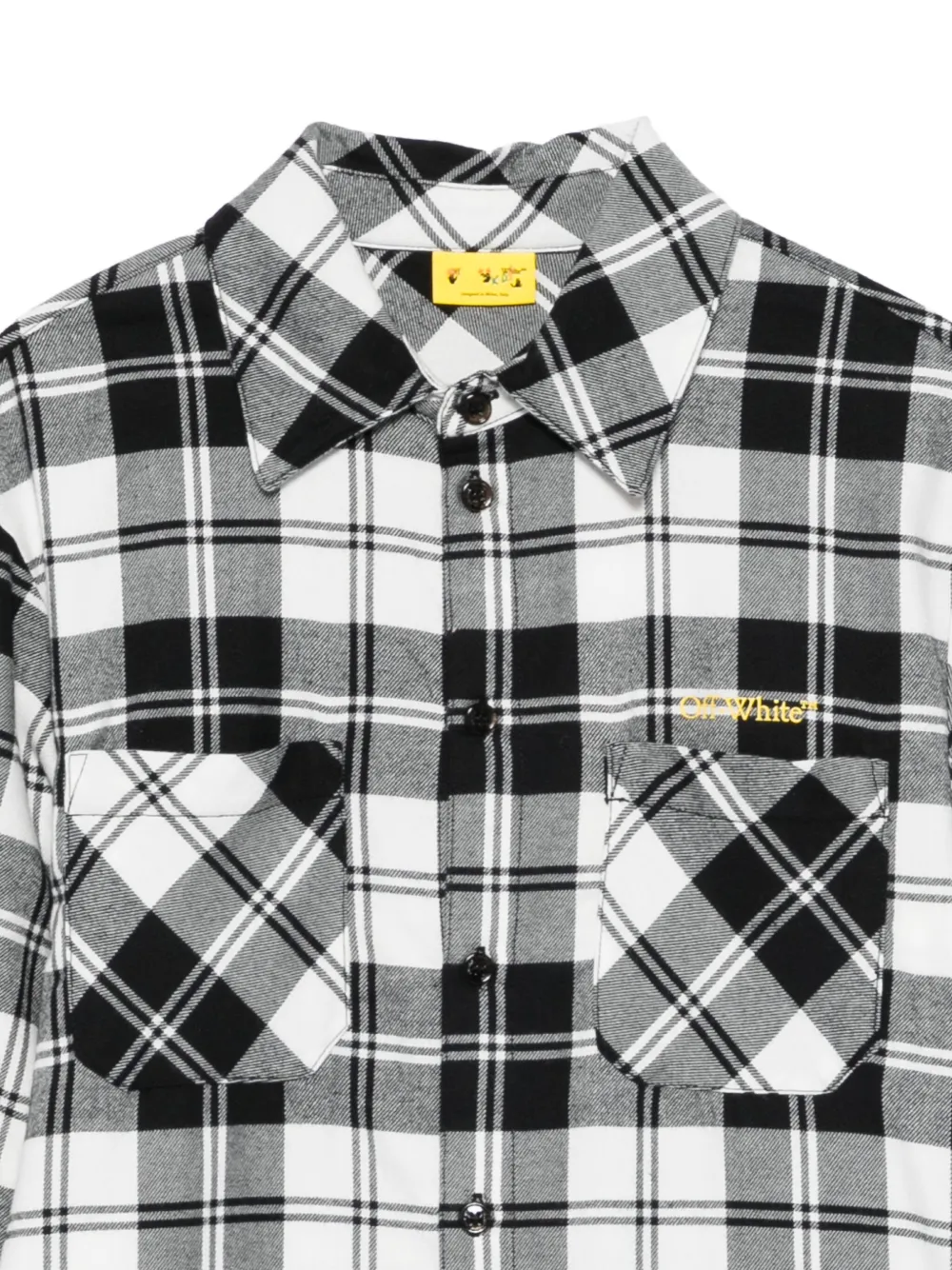 Off-White Kids Flanellen shirt Zwart