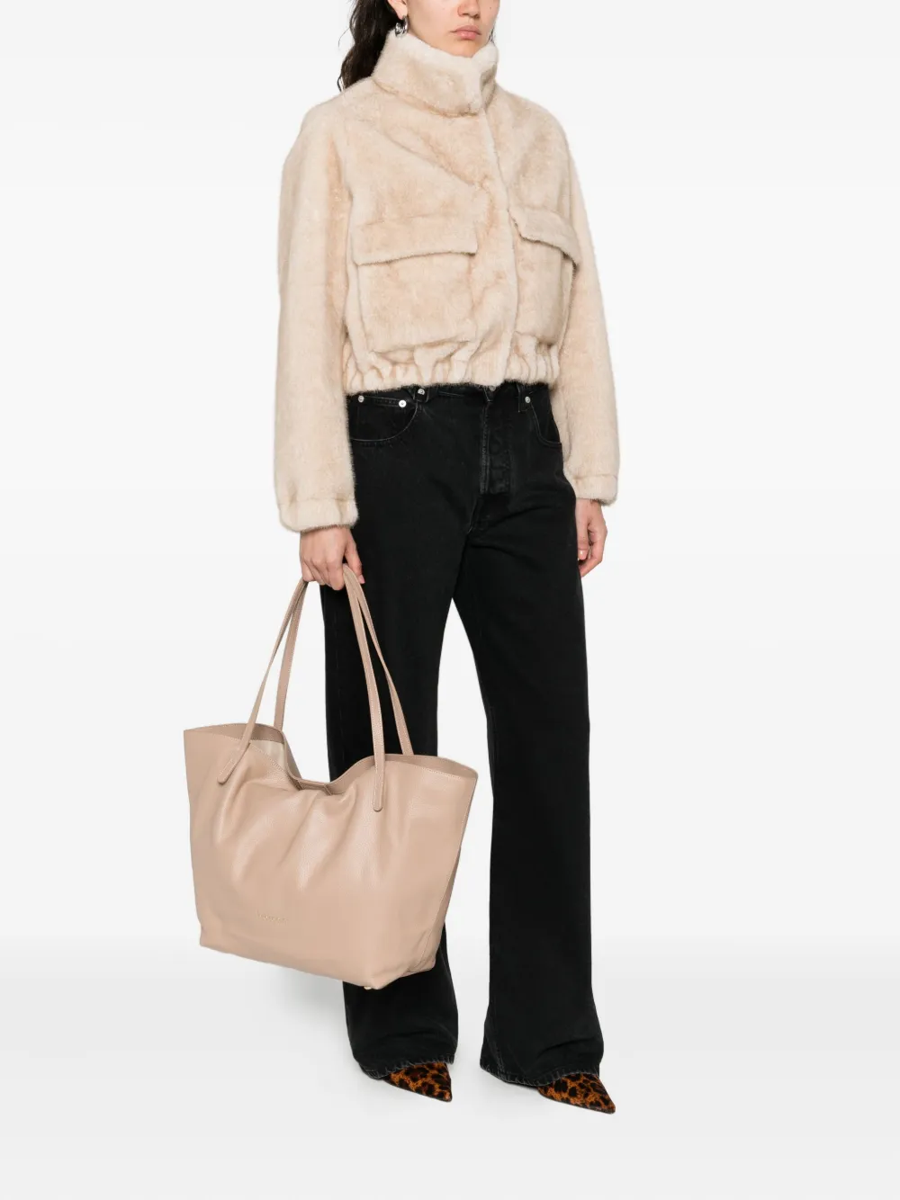 Braccialini leather tote bag - Beige