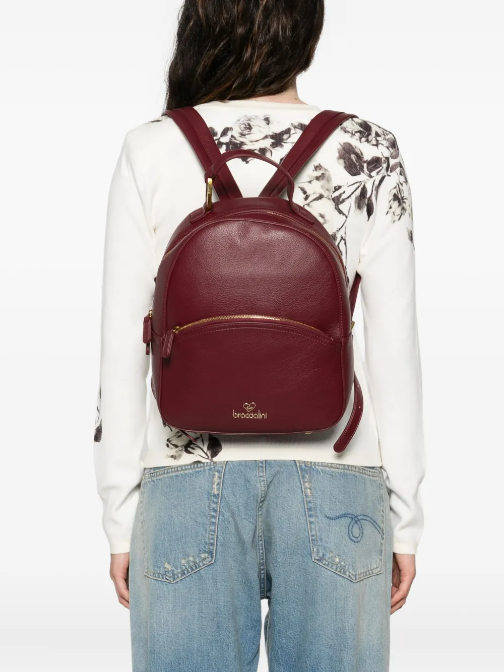 Braccialini leather backpack - Rood