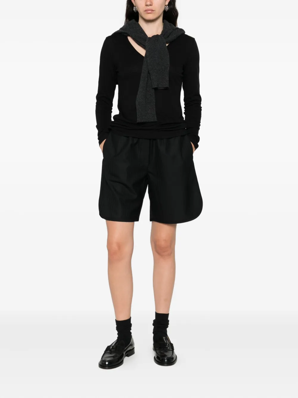 Majestic Filatures long-sleeved V-neck top | Knitted Tops | Image 2