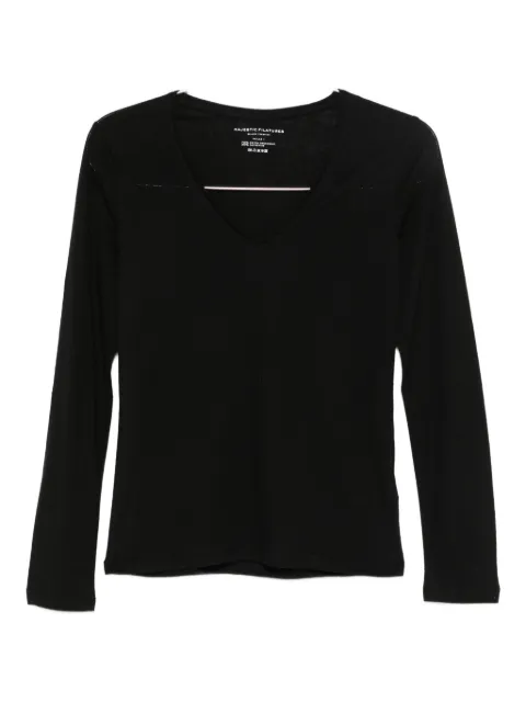 Majestic Filatures long-sleeved V-neck top