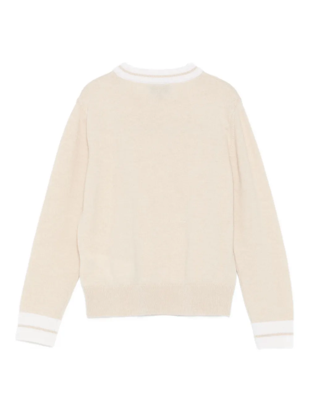 Fay Striped-trim Jumper In Neutral