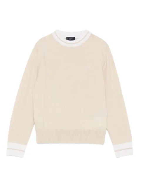 Fay Kids striped-trim jumper
