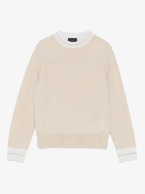 Fay Kids Pullover mit gestreiften Details
