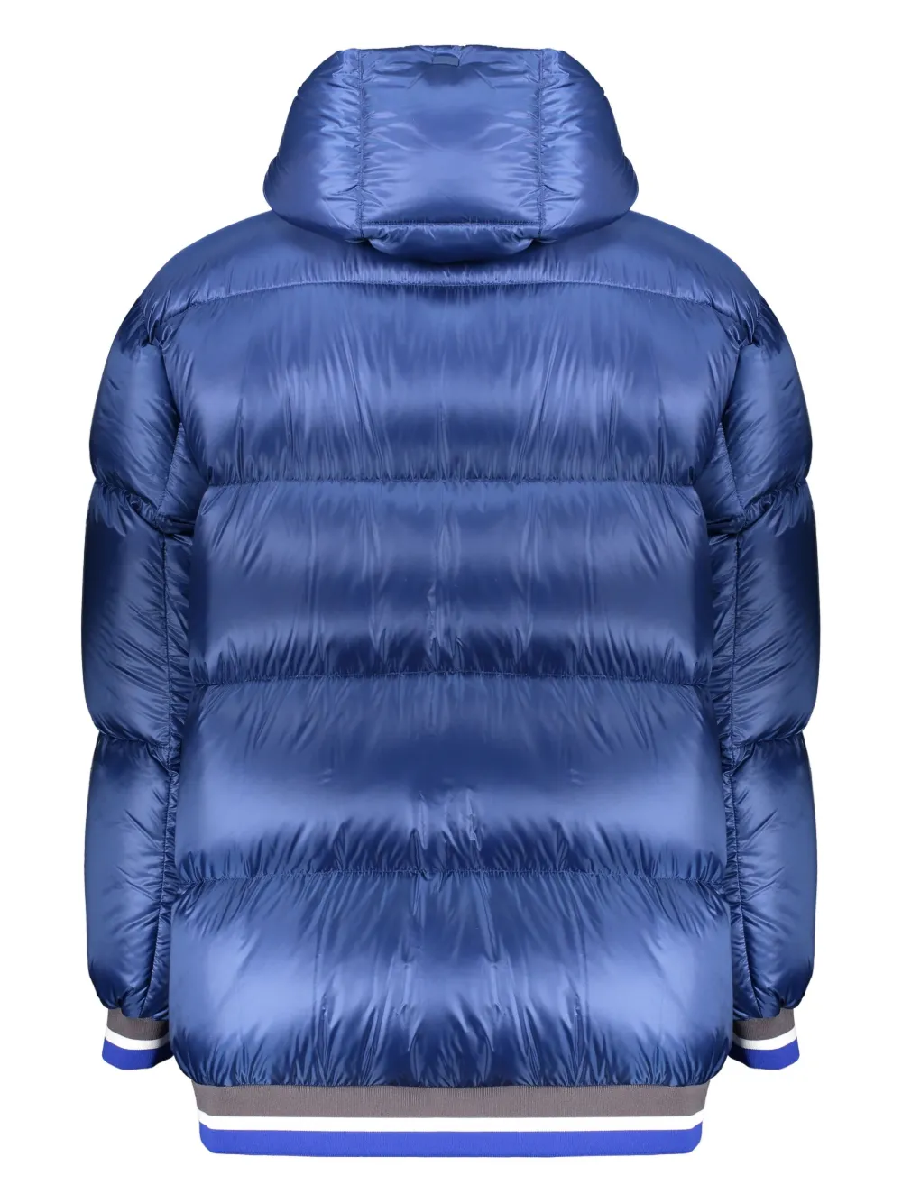 Herno Logo-patch Hooded Puffer Jacket In Blue