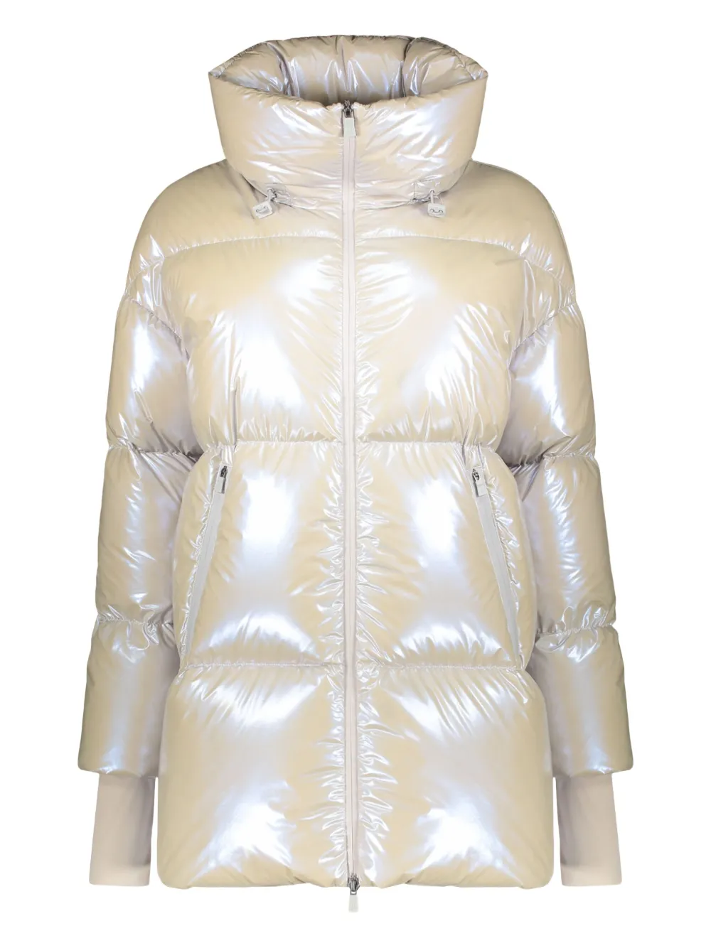 Herno Laminar Drawstring-collar Puffer Jacket In Gray