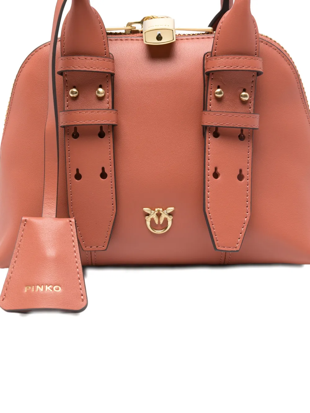 Pinko Buckle-detailing Shoulder Bag In Pink