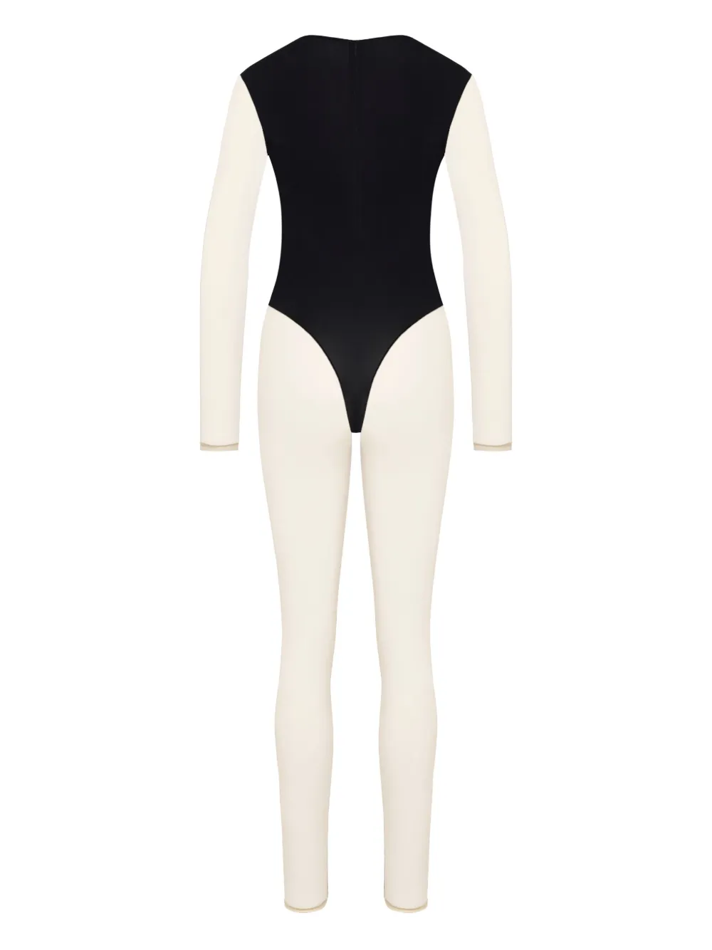 Maison Close v-neck long-sleeve jumpsuit - Zwart