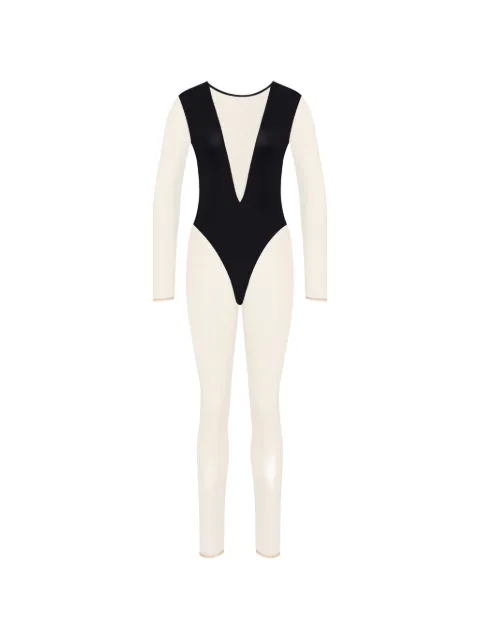 Maison Close jumpsuit Pure Tentation con cuello en V y mangas largas
