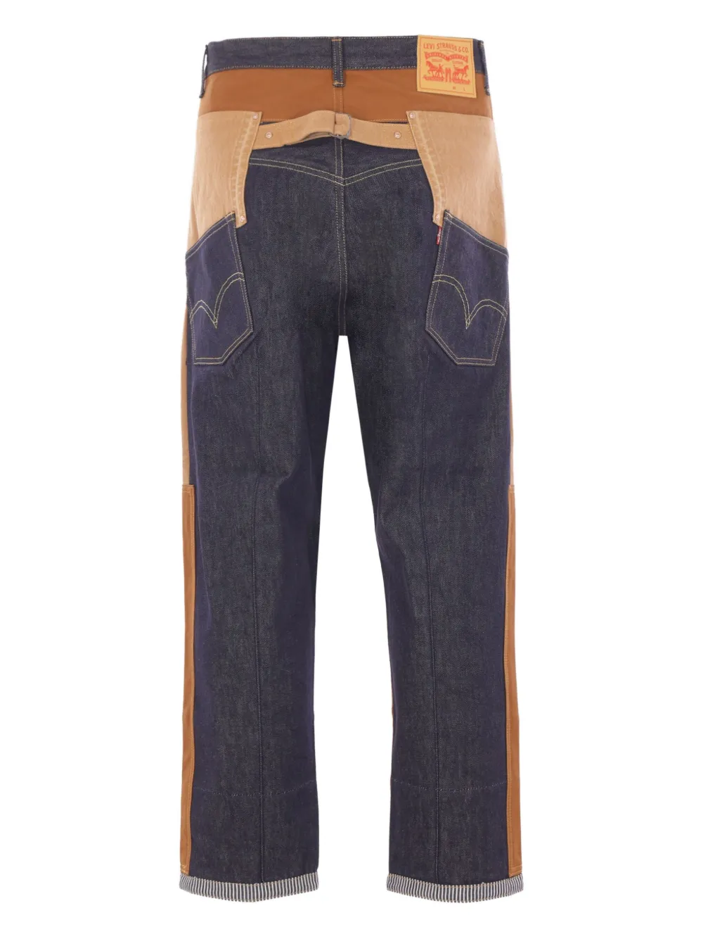 Junya Watanabe MAN patchwork canvas jeans - Bruin