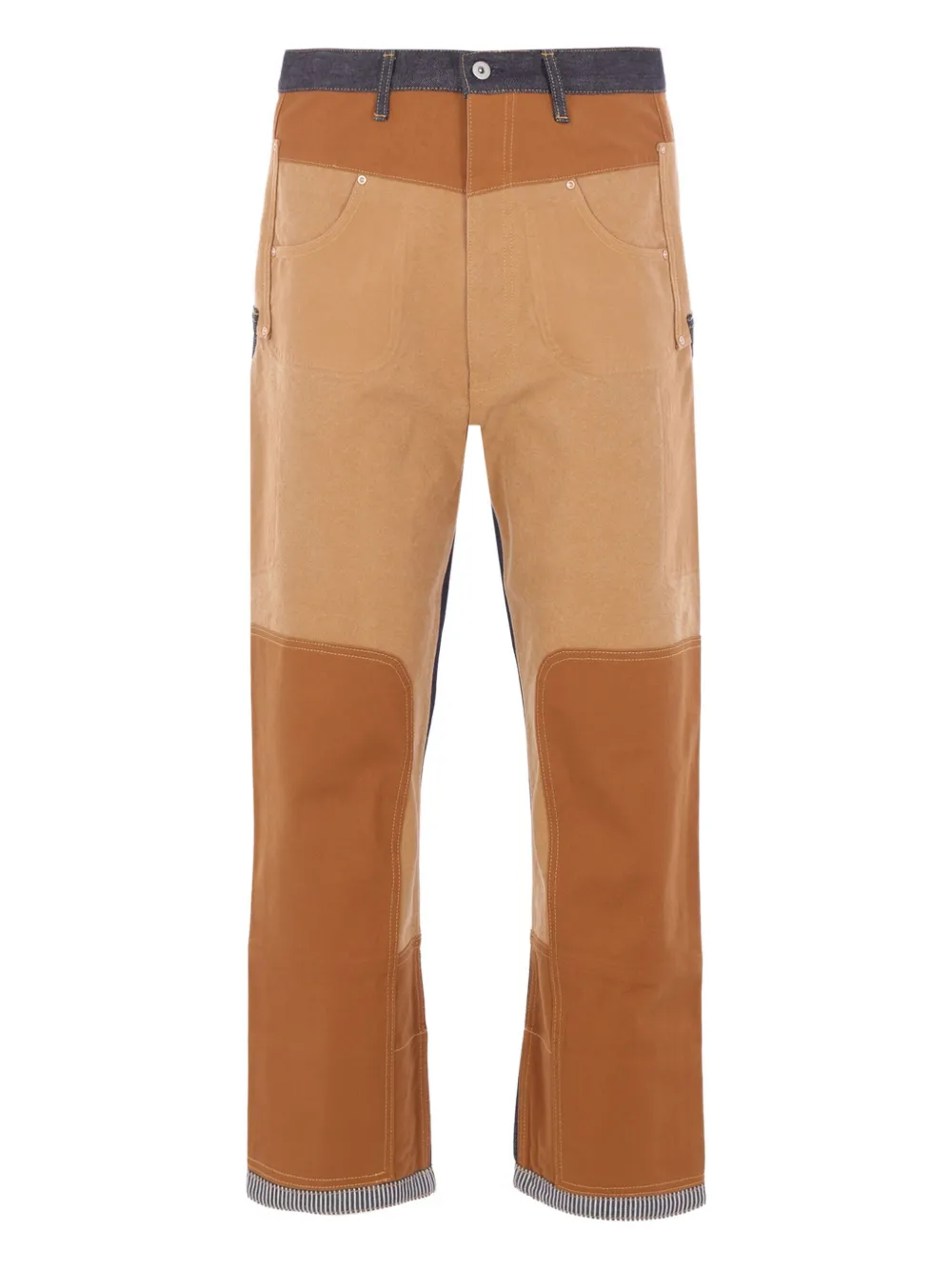 Junya Watanabe MAN jeans con diseño patchwork | marrón | Image 1