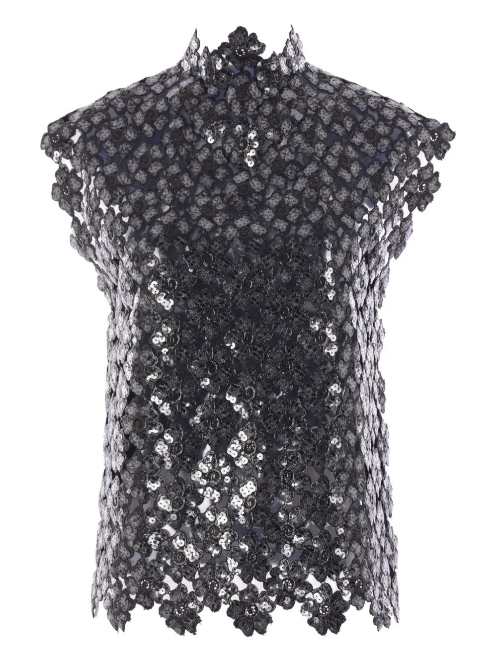 Comme des Garçons TAO top con apliques florales | negro | Image 1