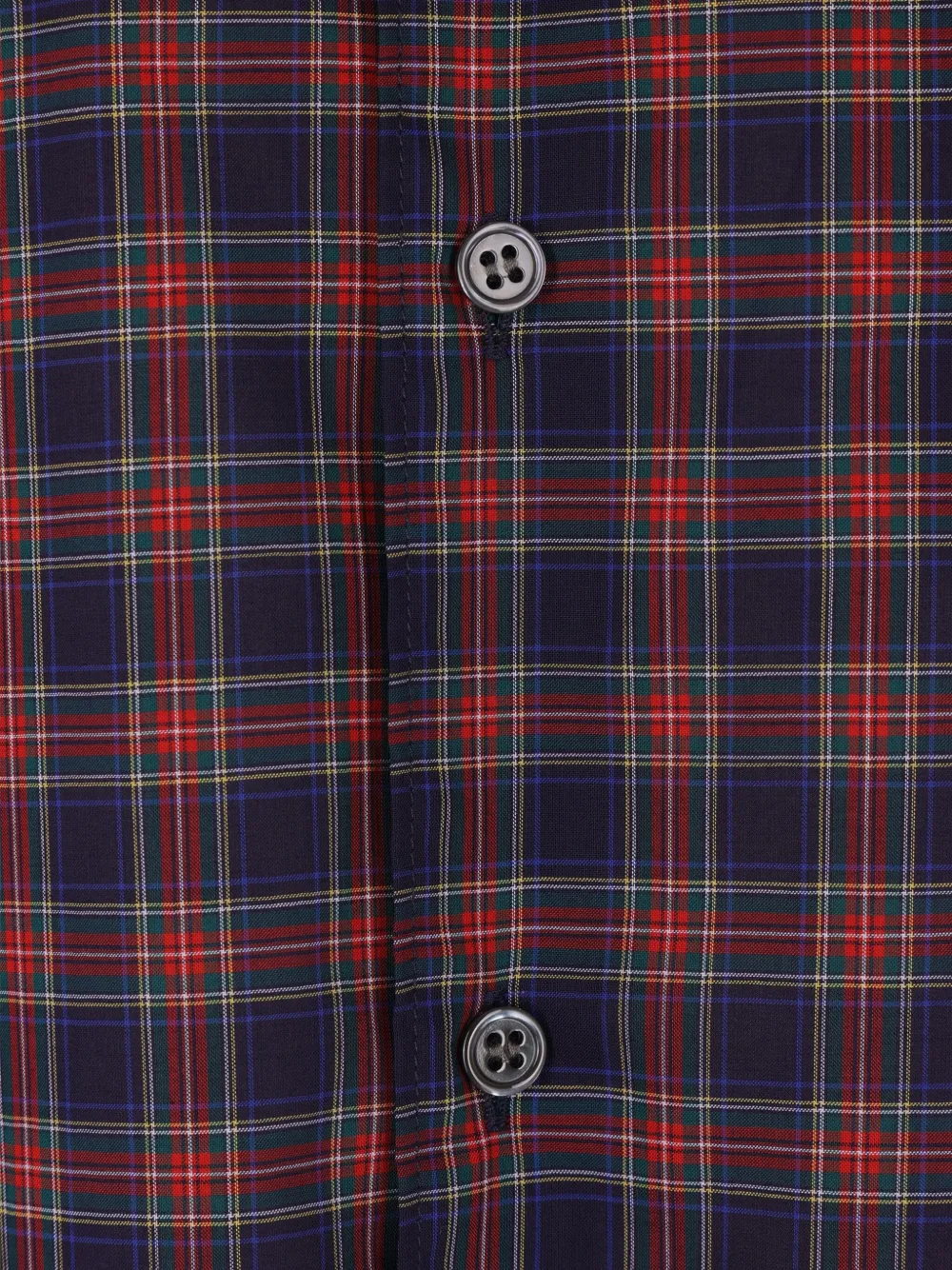 Comme Des Garçons Shirt Overhemd met tartan ruit en opgestikte zak Blauw