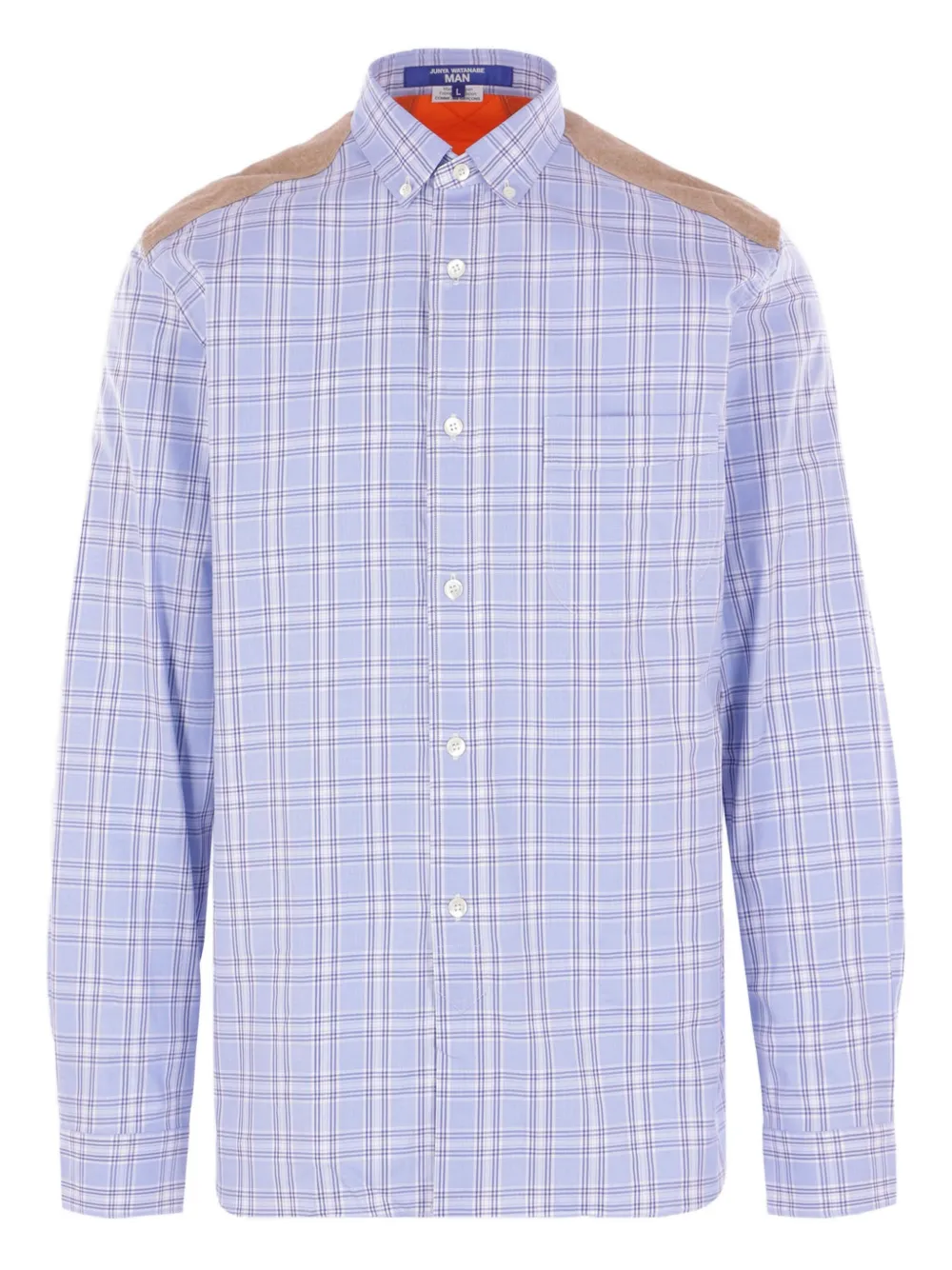 Junya Watanabe Plaid Long-sleeved Shirt In Purple