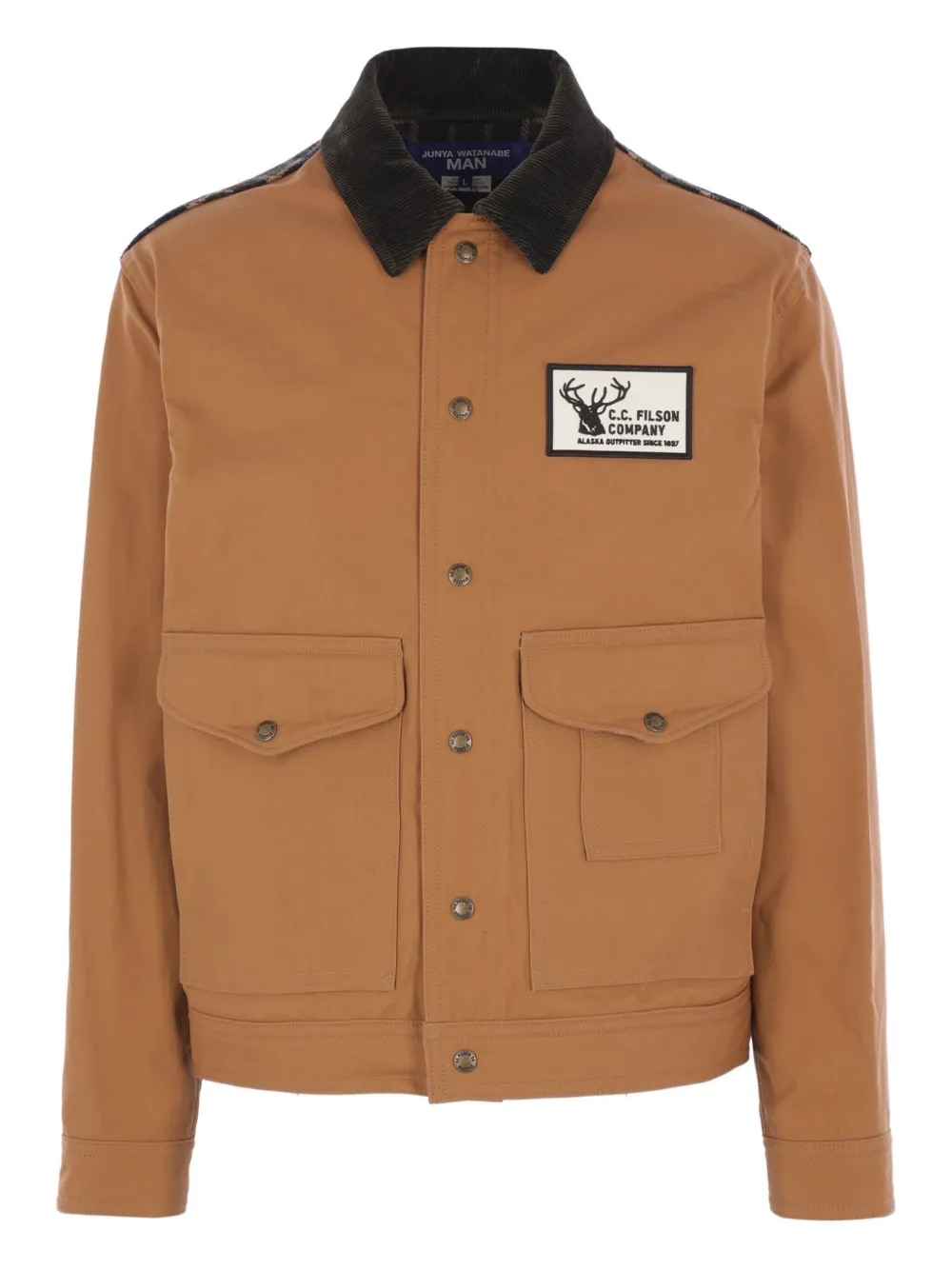 Junya Watanabe MAN chamarra con paneles estampados | marrón | Image 1