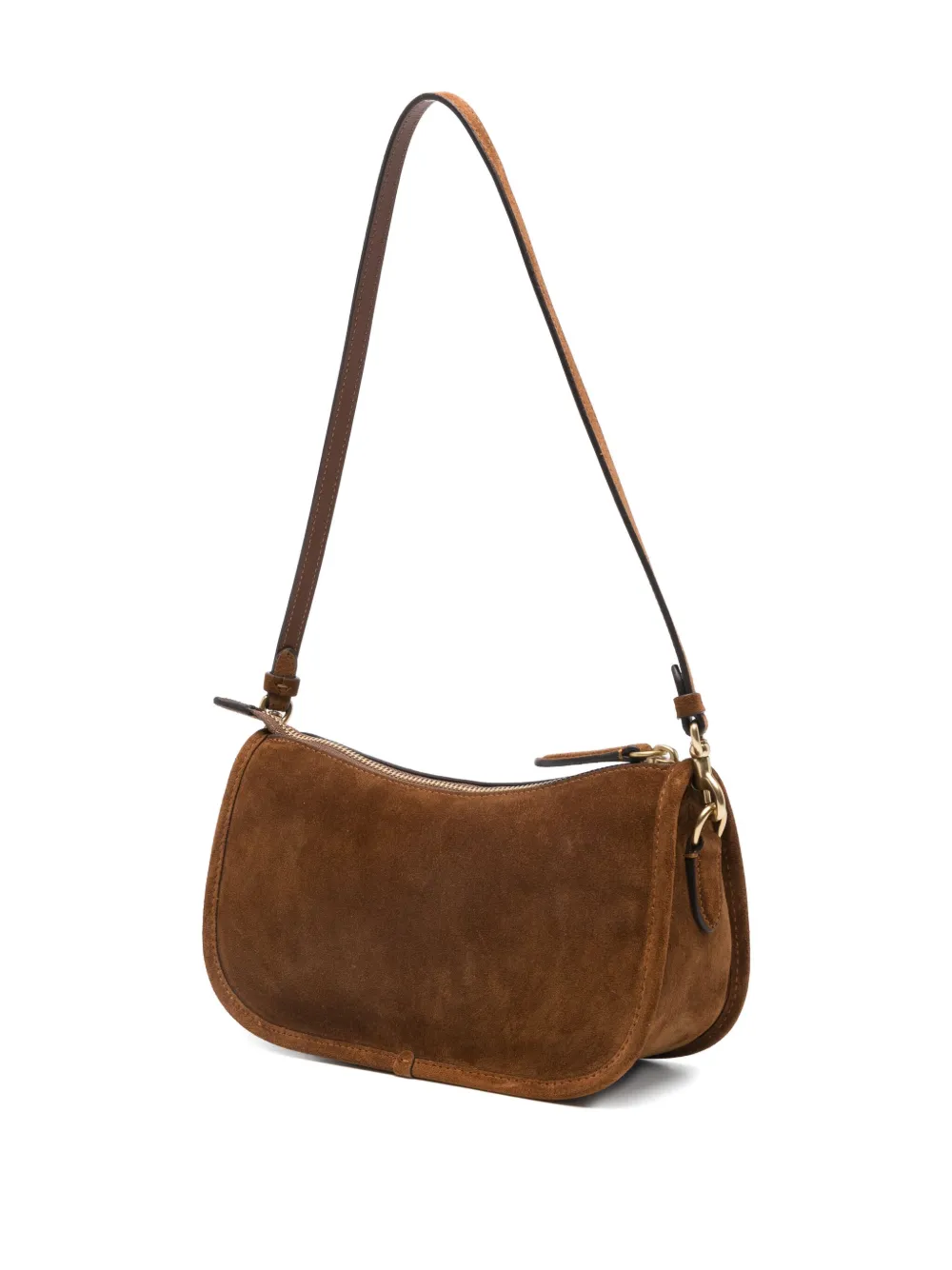 Coach Chain-strap Suede Satchel Bag In Brown