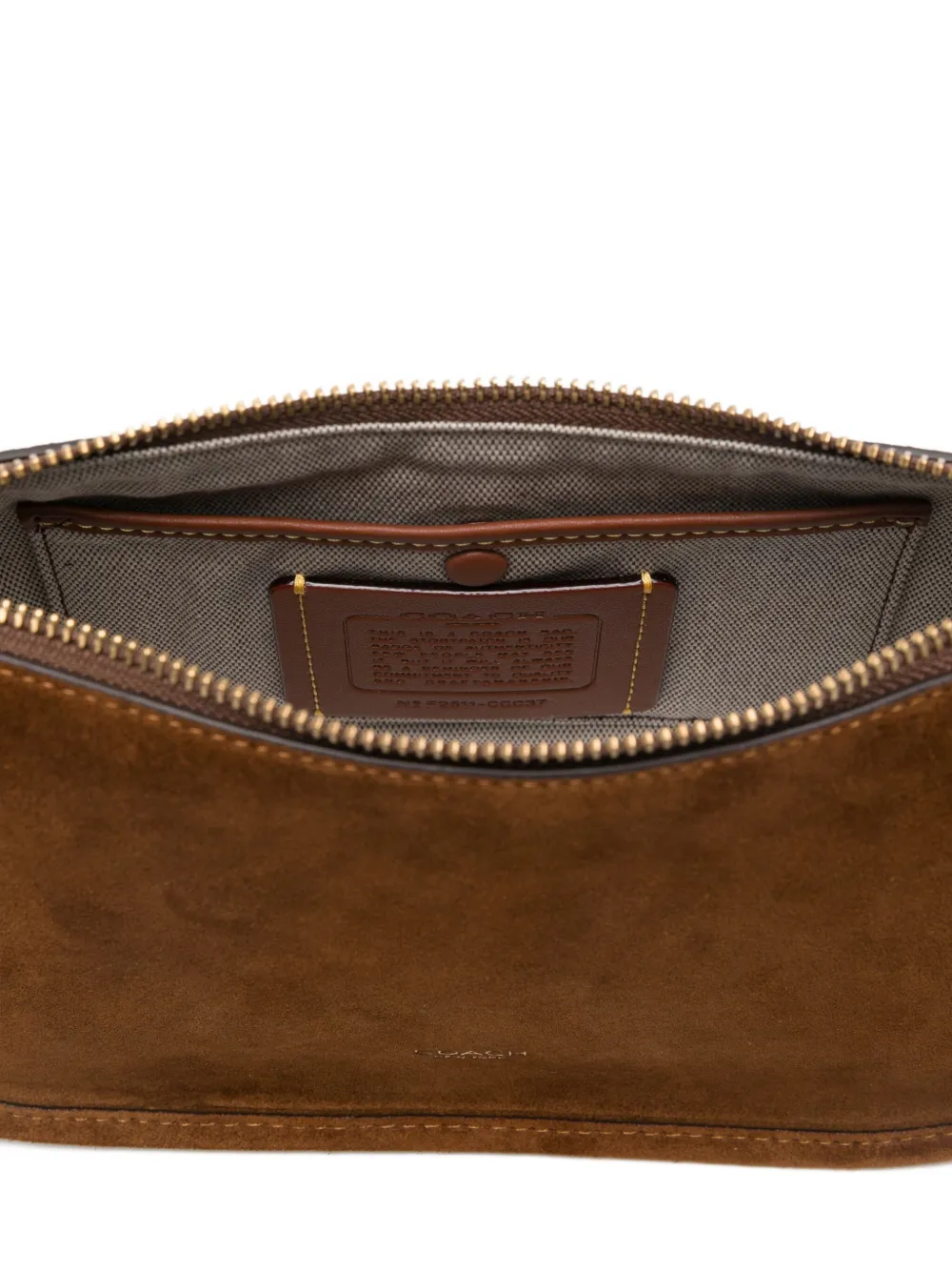 Coach Chain-strap Suede Satchel Bag In Brown